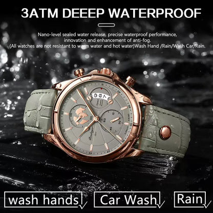 Chronograph Leather Strap Watch