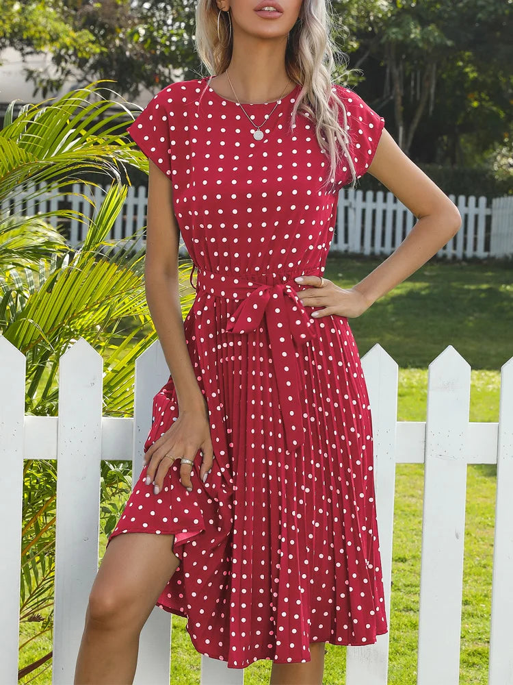 Elegant Belted A-Line Dress