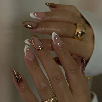 24Pcs French Ballerina Nail Tips