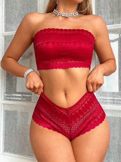 Lace Strapless Bralette Set