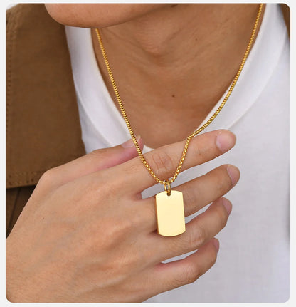 Metal Geometric Stainless Dogtags Pendant Party