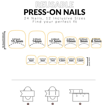 White Press-On Nail Set