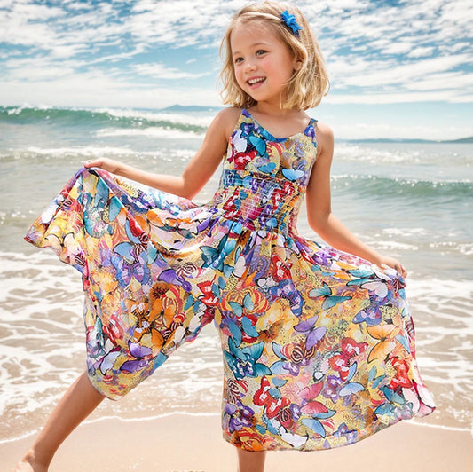 Flower Chiffon A-Line Dress