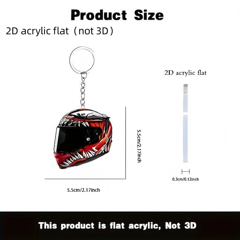 Keychain Helmet 2D Flat Stereo