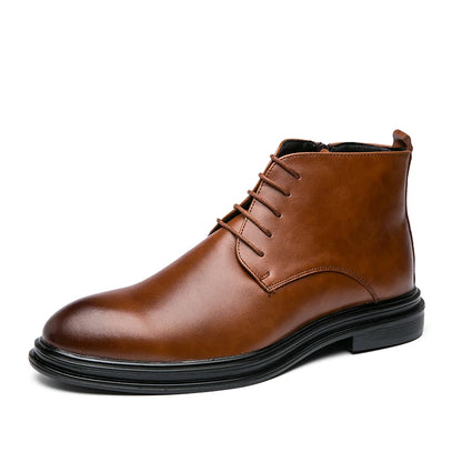 Round-Toe Zippered Ankle Boots