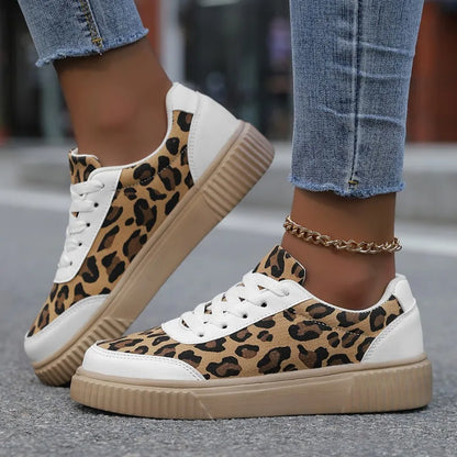 Women's Leopard Print Casual Sneakers