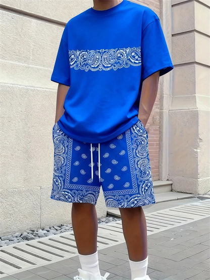 3D Animal Print Casual Shorts Set