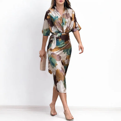 Summer V-Neck Slit Dress