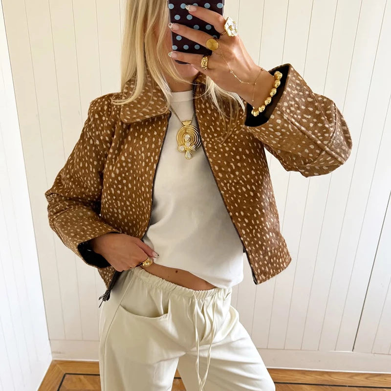 Spotted Faux Fur Jacket
