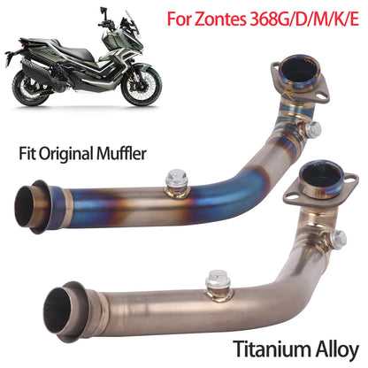 Zontes 368 Series Titanium Exhaust Header Link Pipe