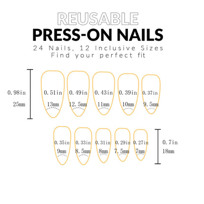 Handmade 3D Almond Press-On Nails