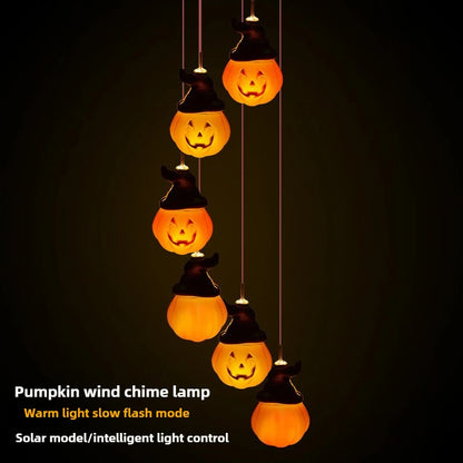 Solar Skull and Pumpkin String Lights