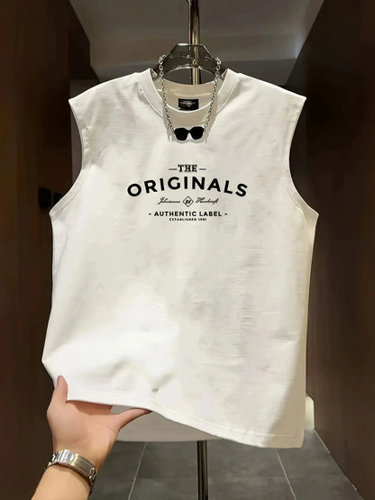 Cotton Boston Print Sleeveless Vest