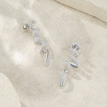 Spiral Moissanite Earrings