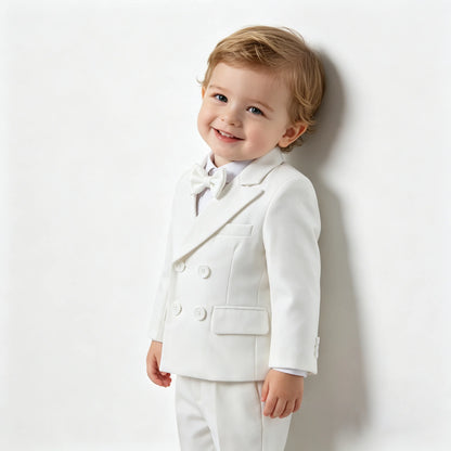 White Blazer and Suspender Pants Set