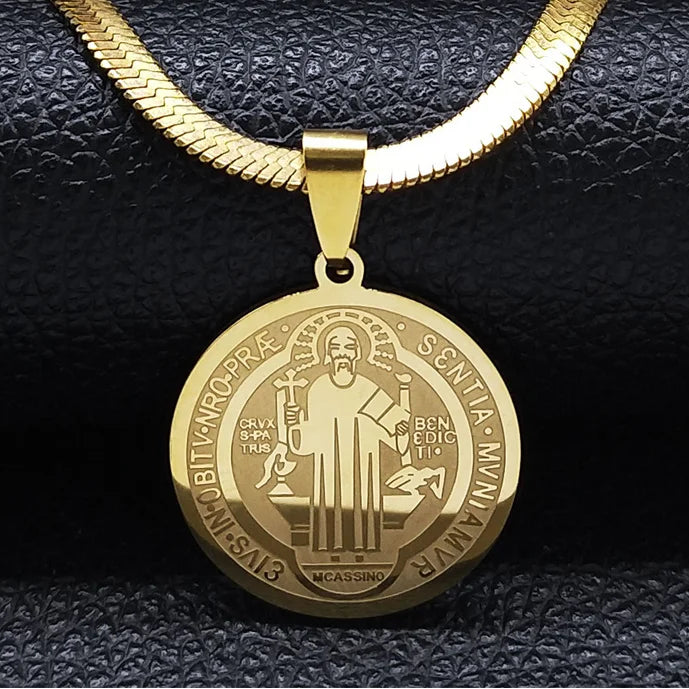 Saint benedict pendant necklace