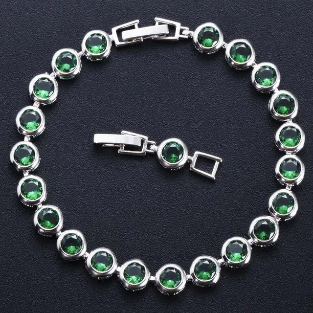 Purple Crystal Charm Bracelet