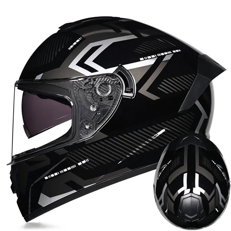 Double-Visor Full-Face Racing Helmet