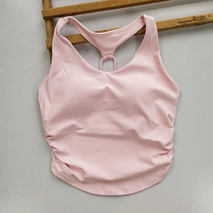Cutout Back Ruched Tank