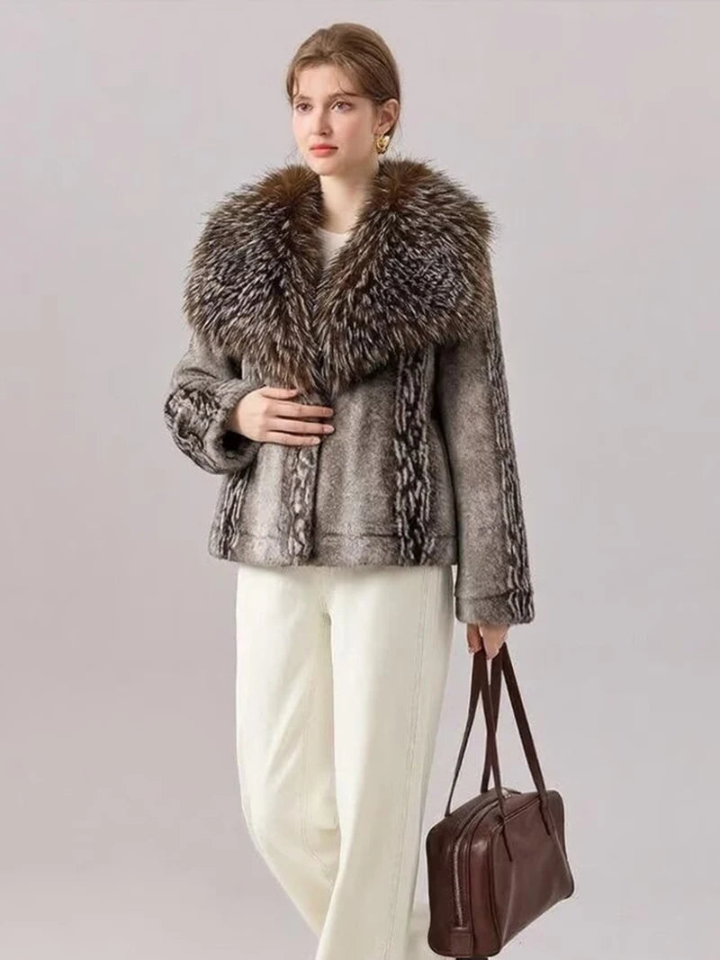 Faux Mink Fur Coat