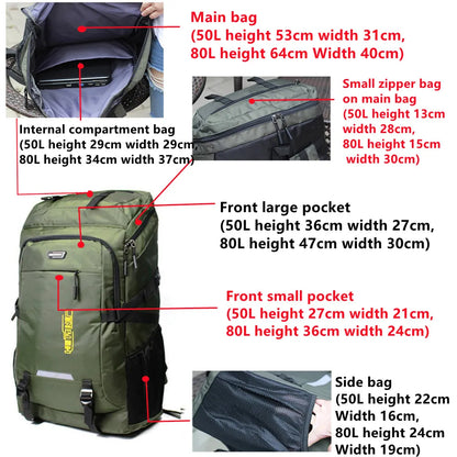 80L Outdoor Hiking Rucksack