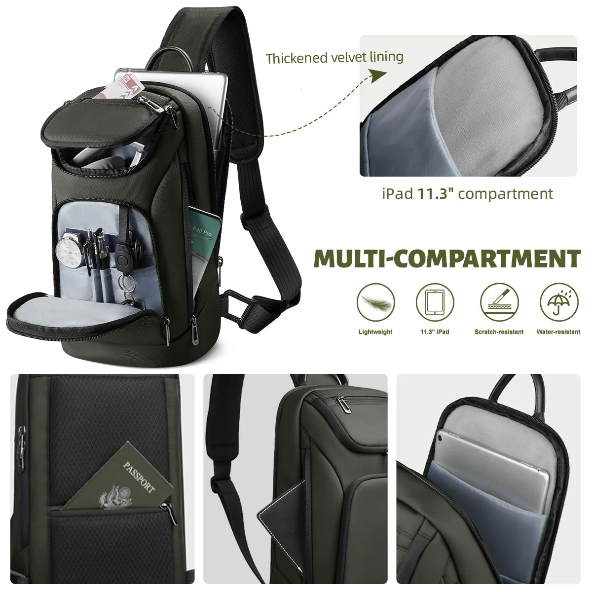 Lightweight Water-Resistant Chest Bag