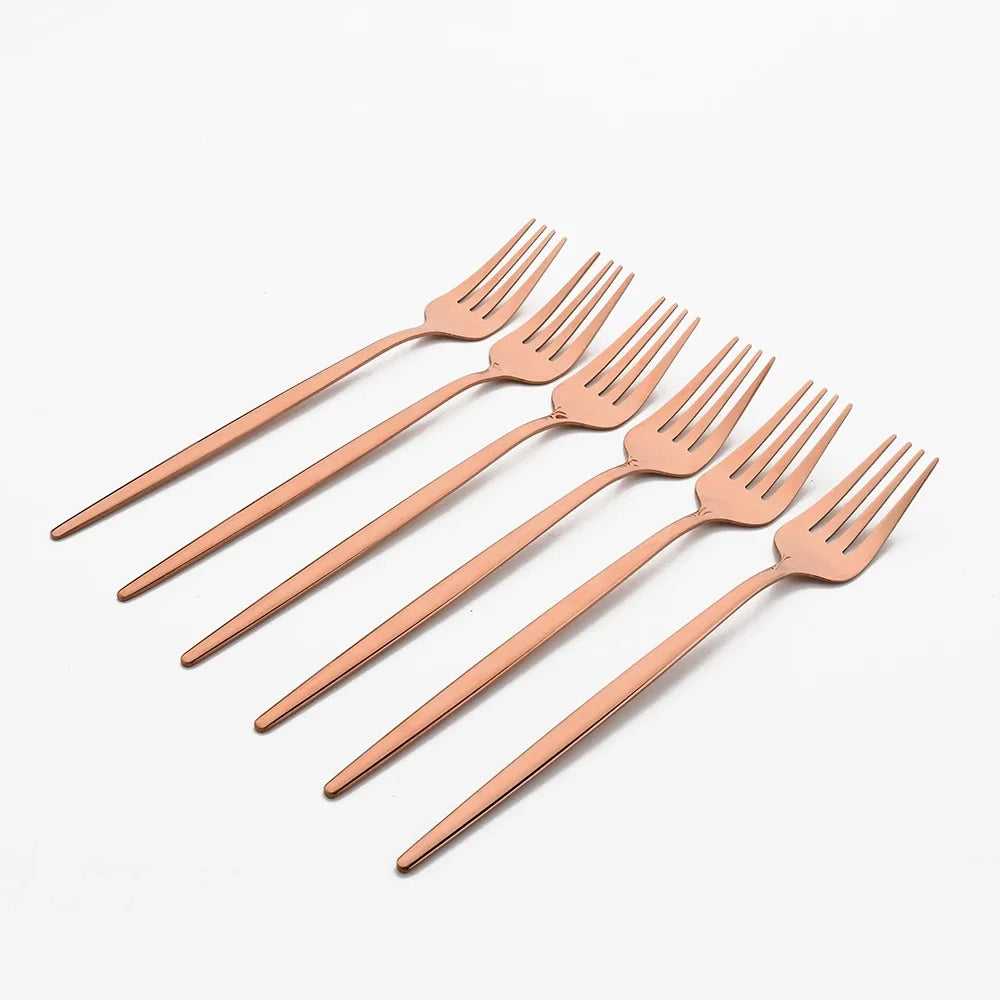 Metal Dinnerware Set Rose Gold