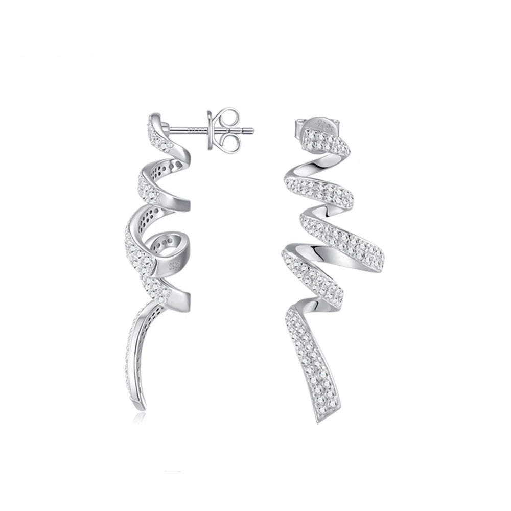 Spiral Moissanite Earrings
