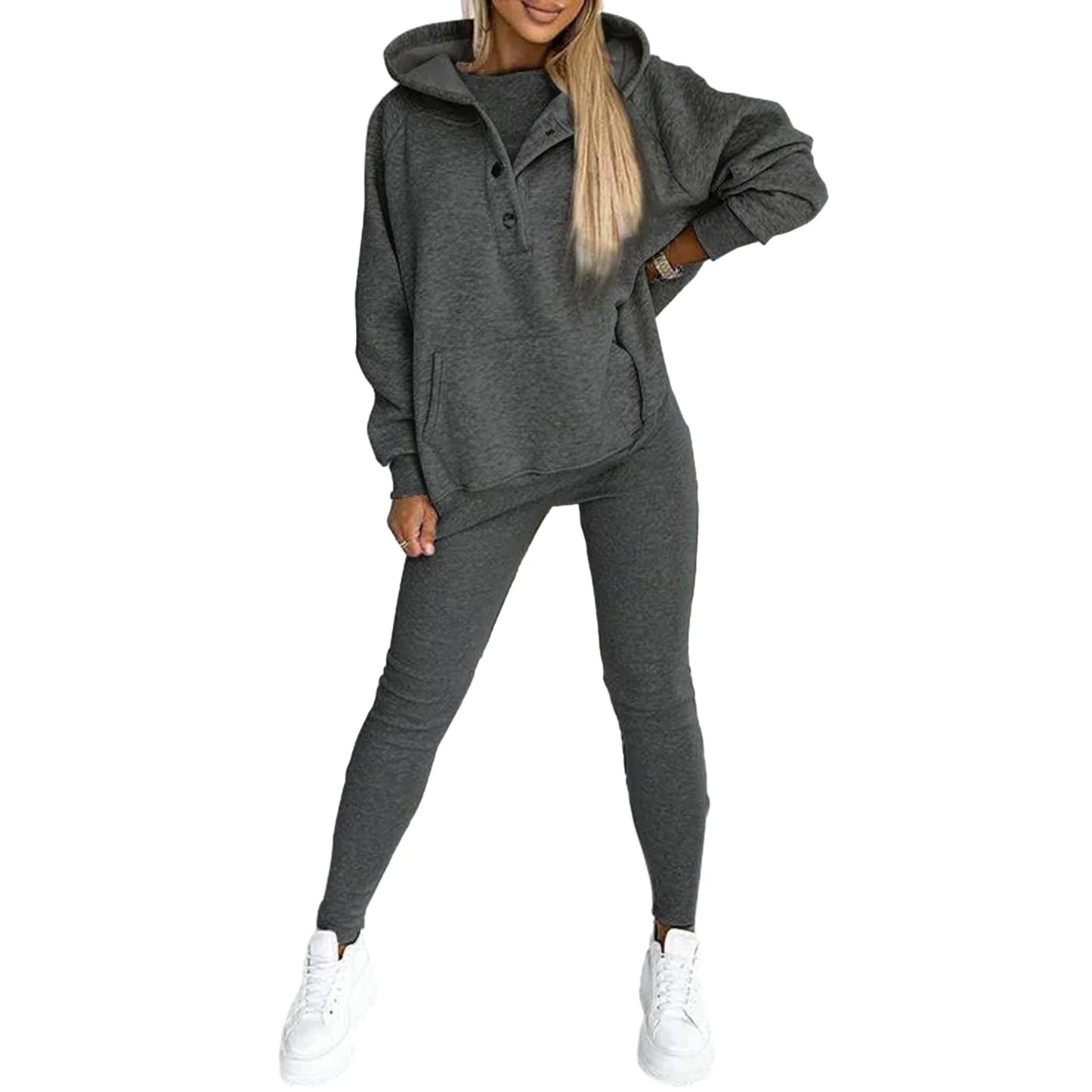 Women 2-Piece Hooded Sweatshirt Joggers Set