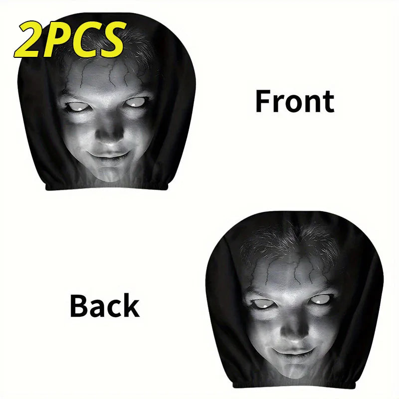 Scary Face Car Headrest Cover