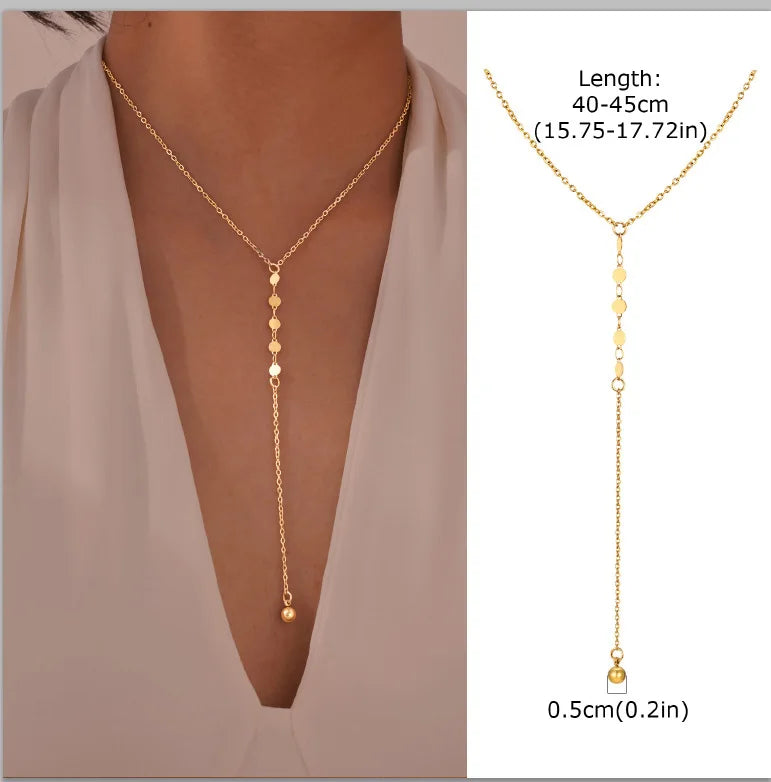 Gold Lariat Y-Shape Necklace