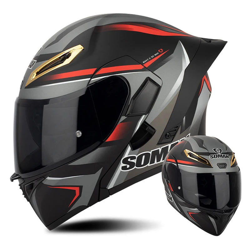 Vintage Retro Dual-Lens Modular Helmet