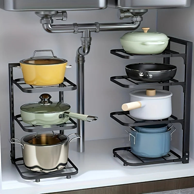 Steel Reusable Organzier Kitchen Adjustable