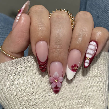 24Pcs French Ballerina Nail Tips