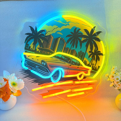 Car Sunset Neon