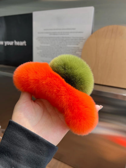 Elegant Winter Fuzzy Hair Claw