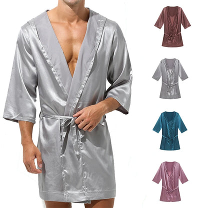 Silk Short-Sleeve Bath Robe