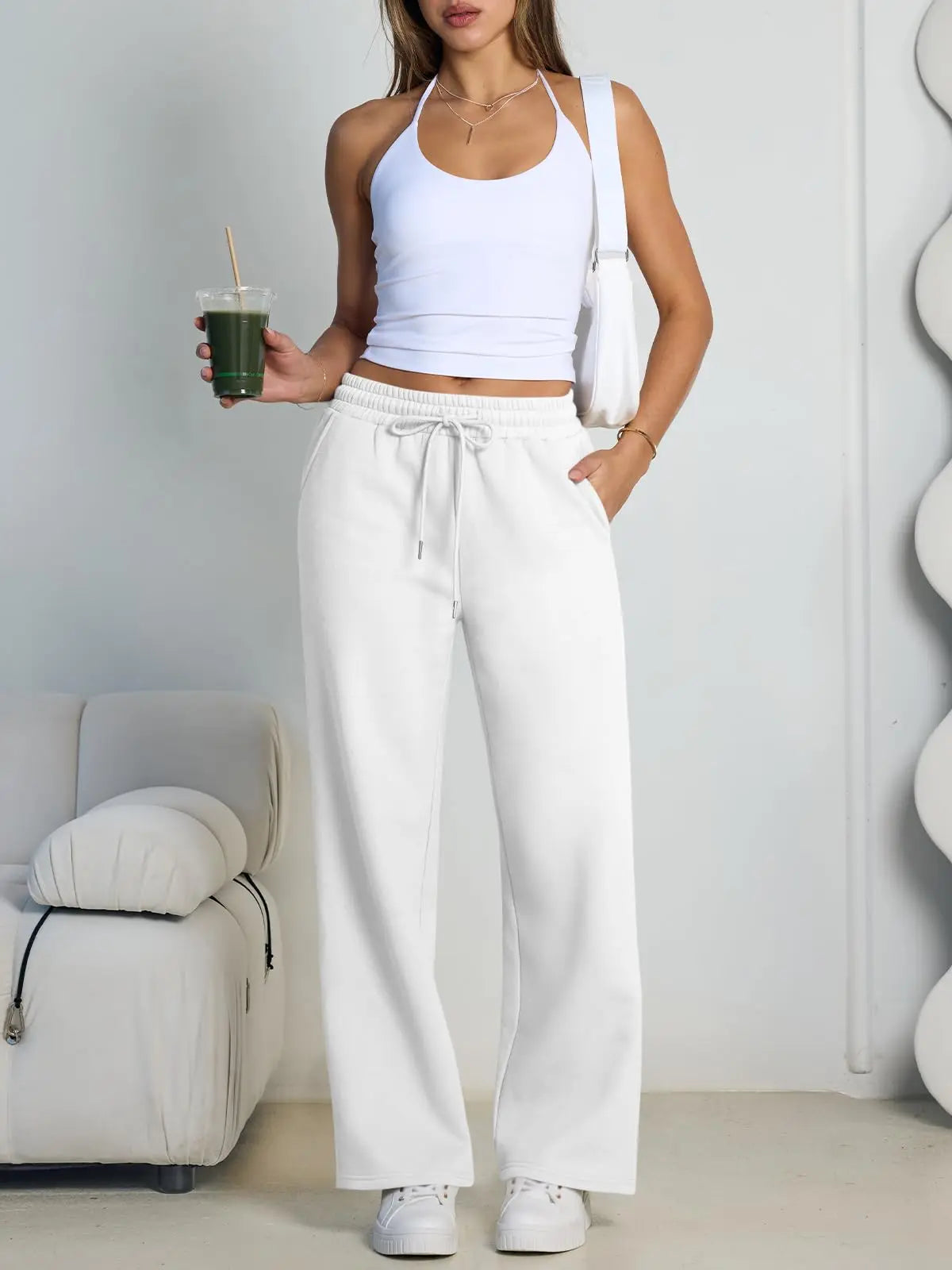 Wide-Leg Baggy Drawstring Joggers