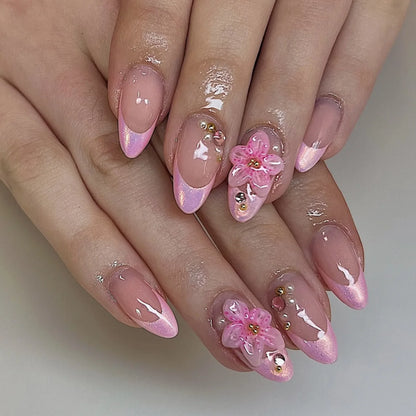24Pcs French Ballerina Nail Tips