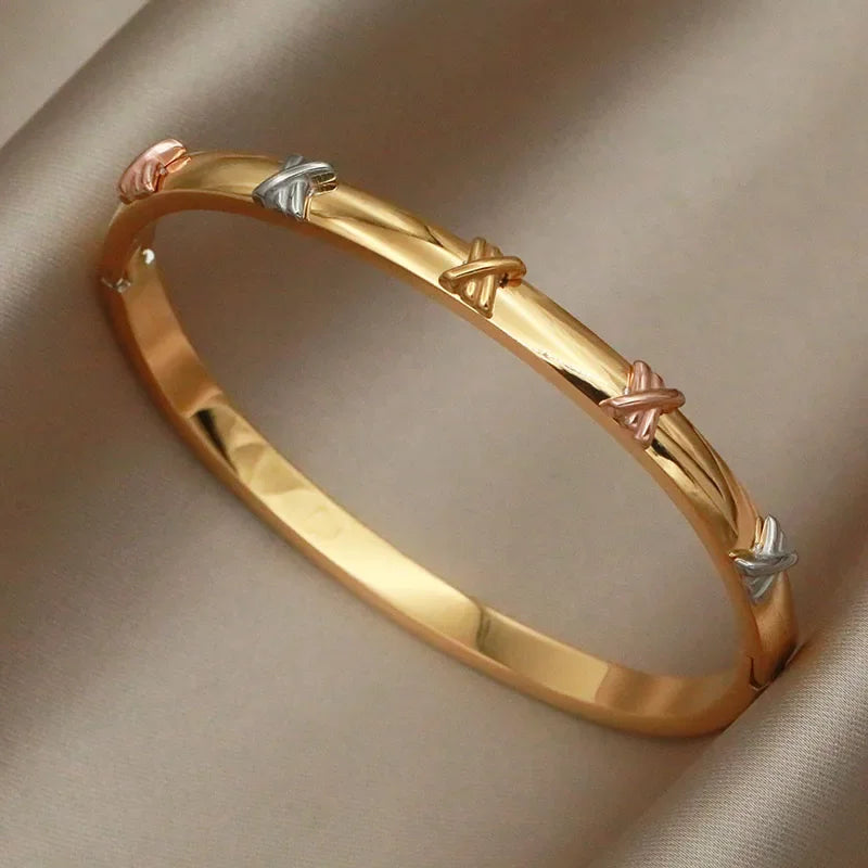Gold Letter Cuff Bracelet