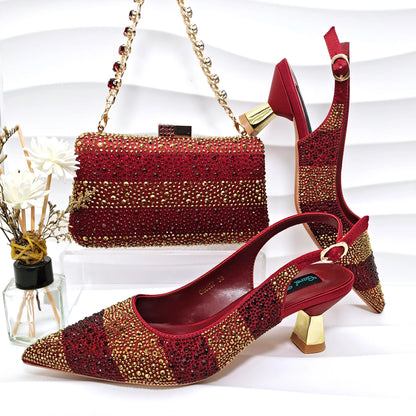 Italian Elegance: Sky Blue Rhinestone Satin Heels