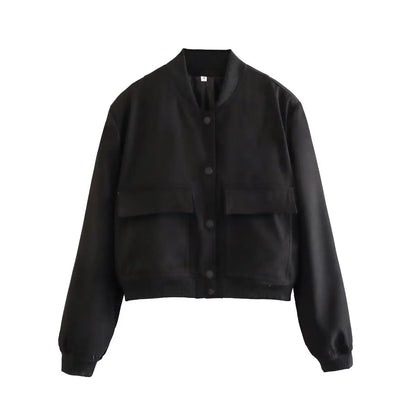 V-Neck Bomber Jacket
