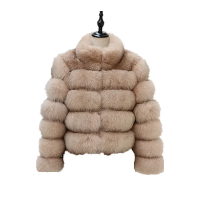Spliced Faux Fur Short Coat