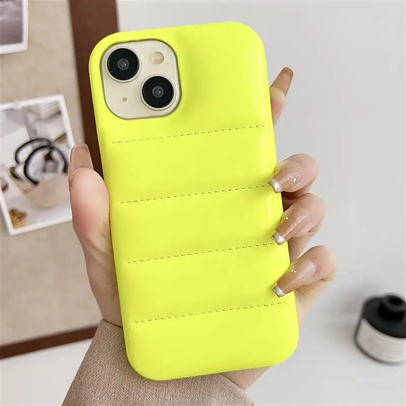 Winter Puffer Leather Case for iPhone 17 Pro Max | 17 Pro | 16 Pro Max | 16 Pro | 15 Pro Max | 15 Pro | 14 Pro Max | 14 Pro | 13 Pro Max | 12 Pro Max