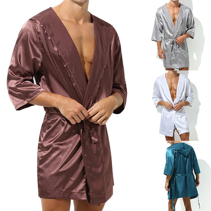 Silk Short-Sleeve Bath Robe