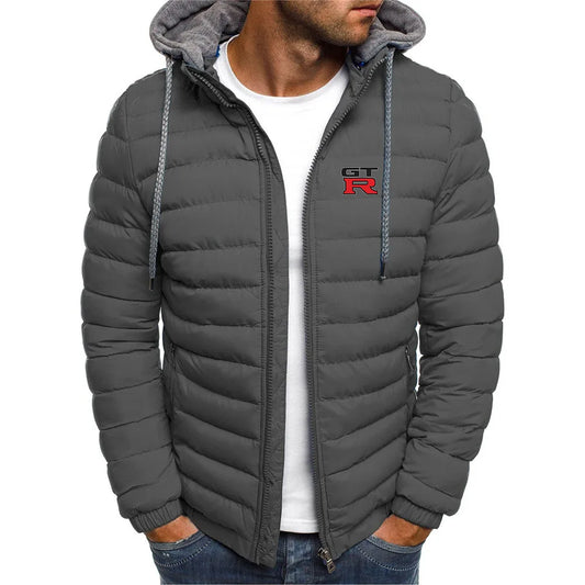 Cotton-Padded Print Hooded Jacket