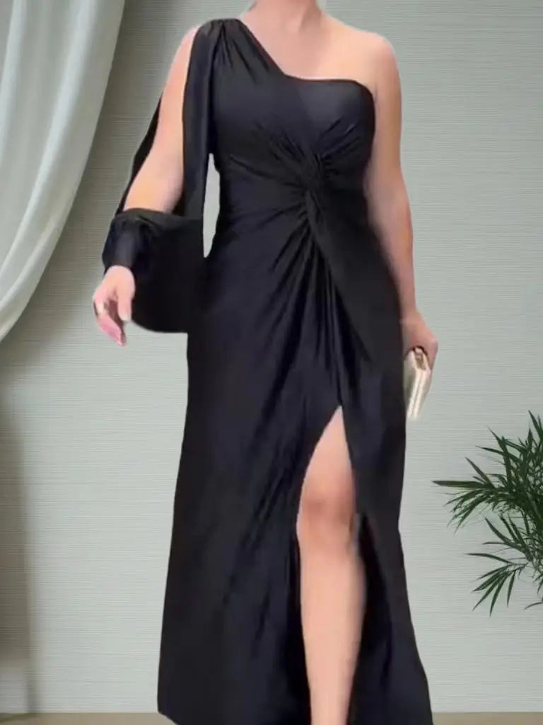 Elegant Pleated Slim Dress