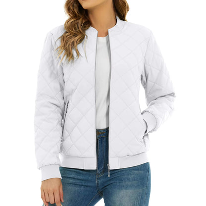 Diamond Quilted Bomber Jacket