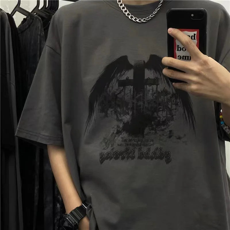 Gothic Skull Cotton T-Shirt