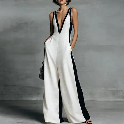 Striped Wide-Leg Jumpsuit